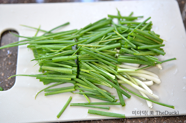 알배추 겉절이 재료 쪽파 손질