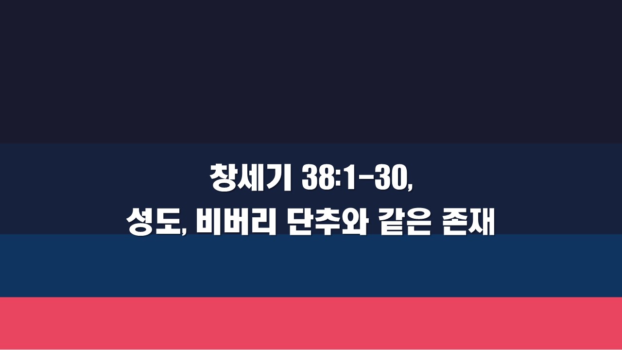  창세기 38:1-30 성도, 비버리 단추와 같은 존재 Saints and Beverly Buttons