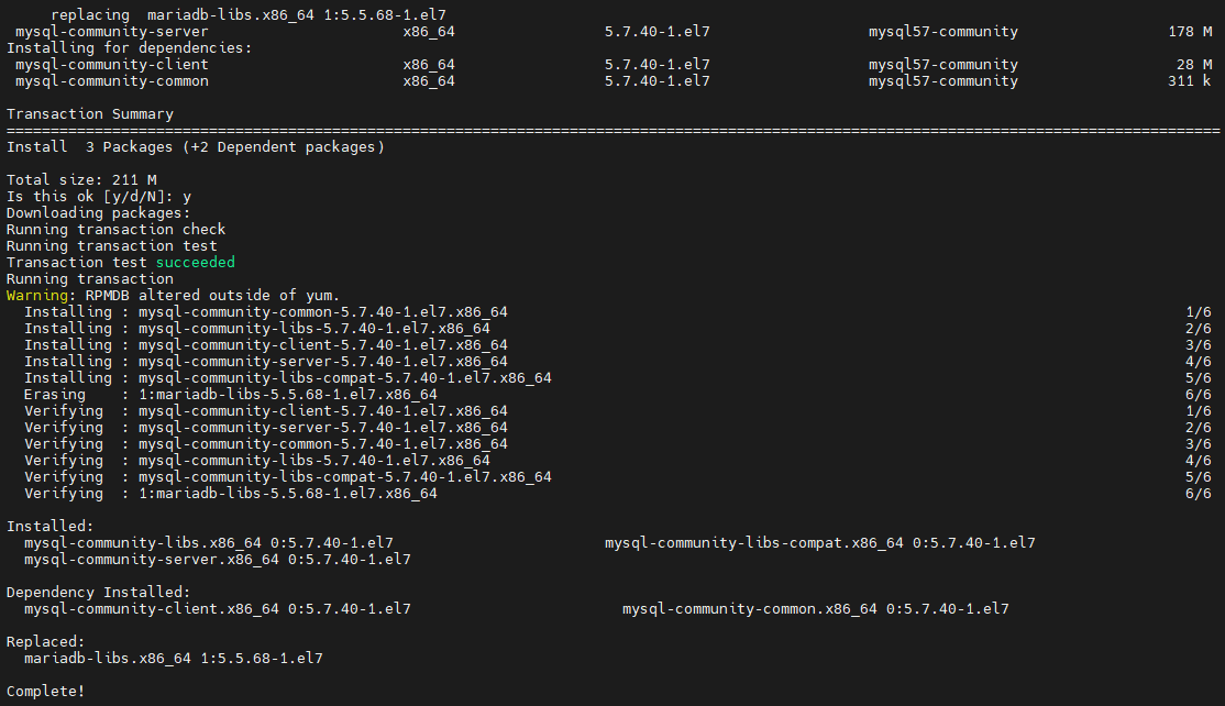  mysql centos7 mysql 5 7 gpg keys 