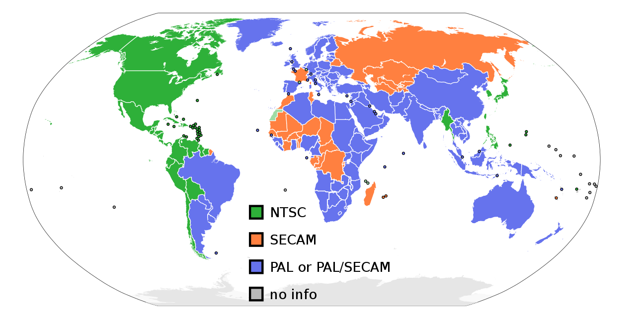 아날로그 TV&#44; 글로벌 3대 규격: NTSC vs PAL vs SECAM