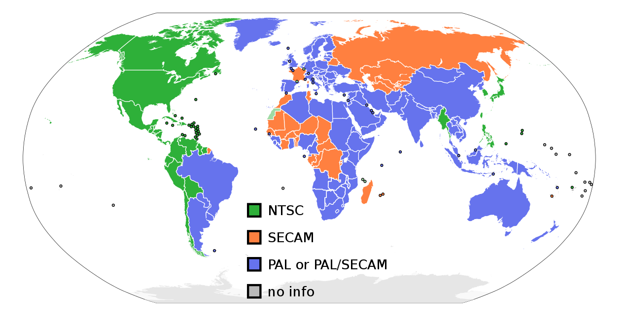 아날로그 TV, 글로벌 3대 규격: NTSC vs PAL vs SECAM