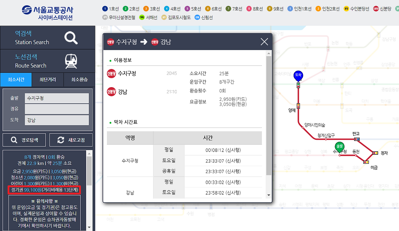 신분당선 정기권으로 지하철요금 절약 방법
3