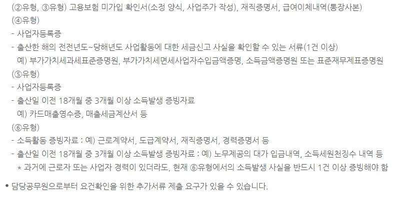 고용보험 미적용자 출산급여 신청 유형병 제출 서류