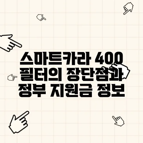 스마트카라 400 필터의 장단점과 정부 지원금 정보