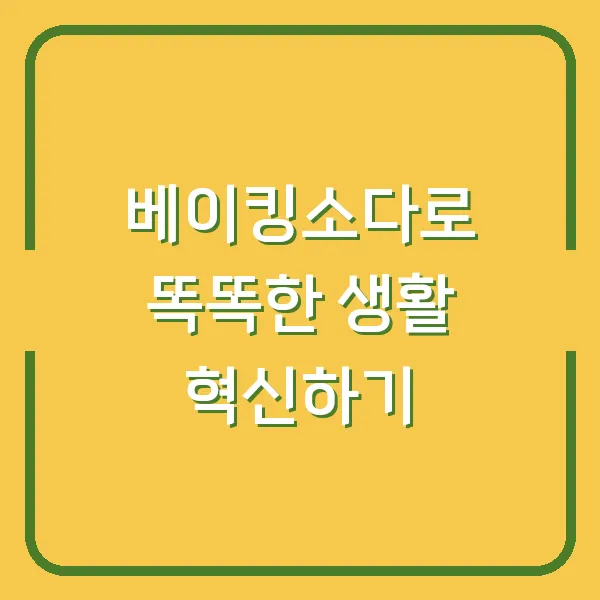 베이킹소다로 똑똑한 생활 혁신하기