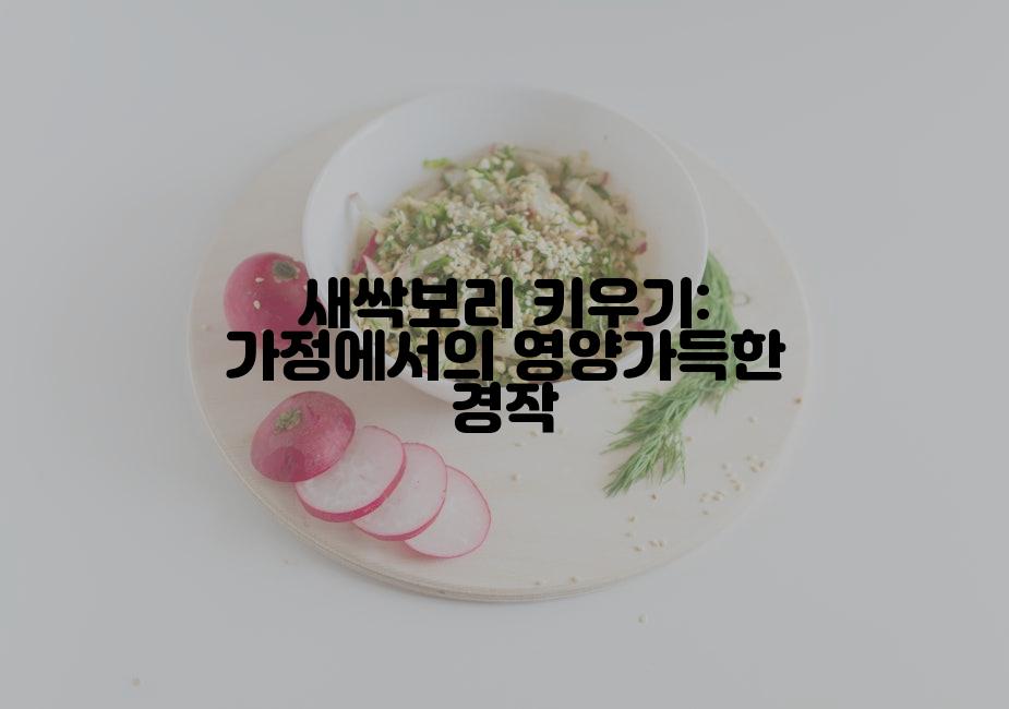 새싹보리 키우기: 가정에서의 영양가득한 경작