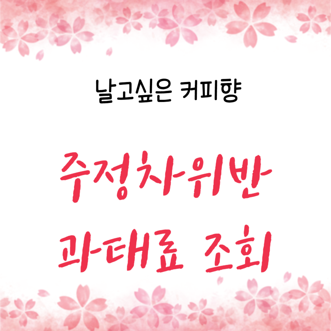  주차위반 과태료 조회 알아보기