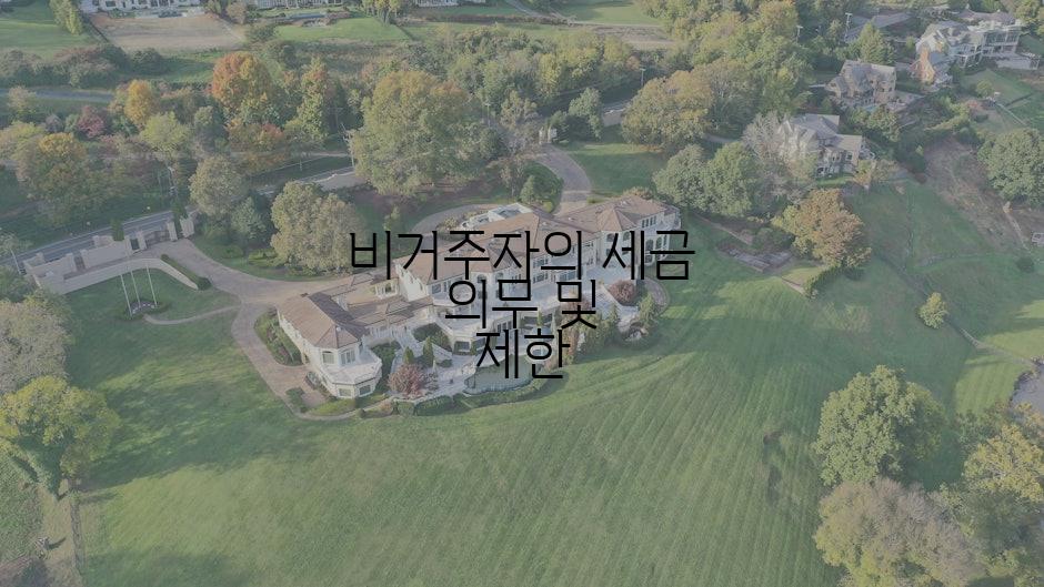 비거주자의 세금 의무 및 제한