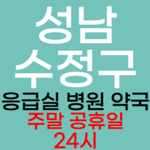 성남 수정구 주말 공휴일 약국 병원 응급실 찾기 토요일 일요일 야간진료 24시 심야 열린약국 영업시간 진료시간