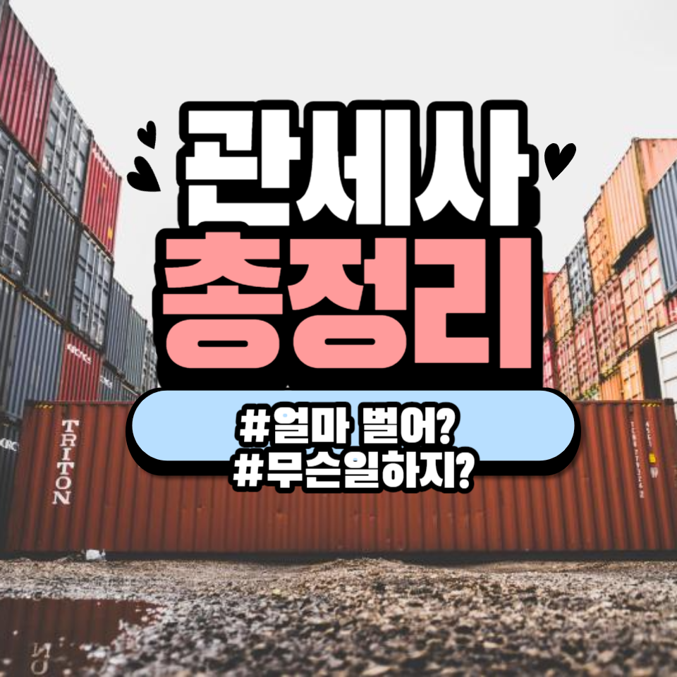  관세사는 어떤 일을 하고~? 얼마나 받아?