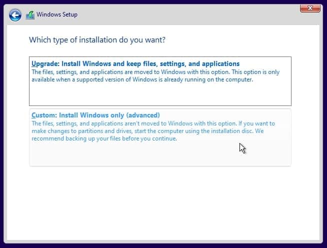 윈도우 11 설치 옵션 선택