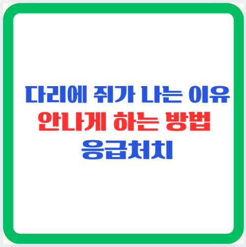다리에 쥐가 나는 이유,안나게 하는 방법 응급처치
