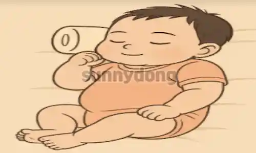 옆으로 재우기 일러스트