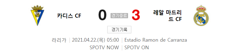  카디스 대 레알 마드리드 31 라운드 경기 (2020 ~ 2021 라리가 하이라이트)
