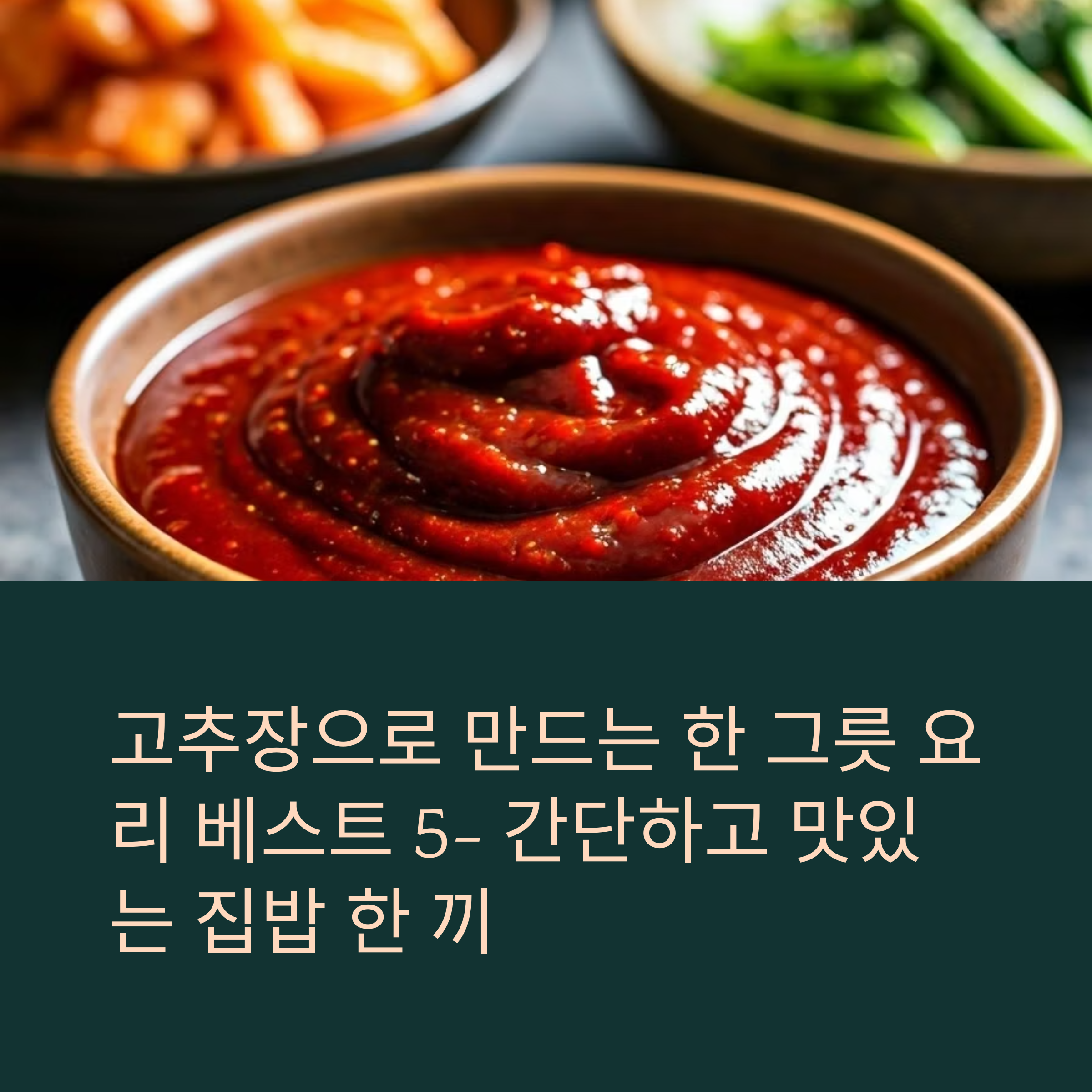 고추장으로 만드는 한 그릇 요리 베스트 5 – 간단하고 맛있는 집밥 한 끼