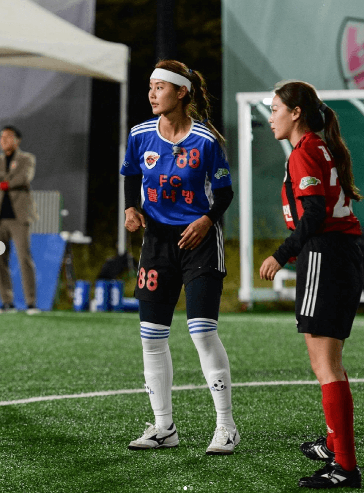 SBS 인기예능 여자축구 골때리는 그녀들의 FC불나방에서 활약중인 강소연(출처: 강소연 인스타)