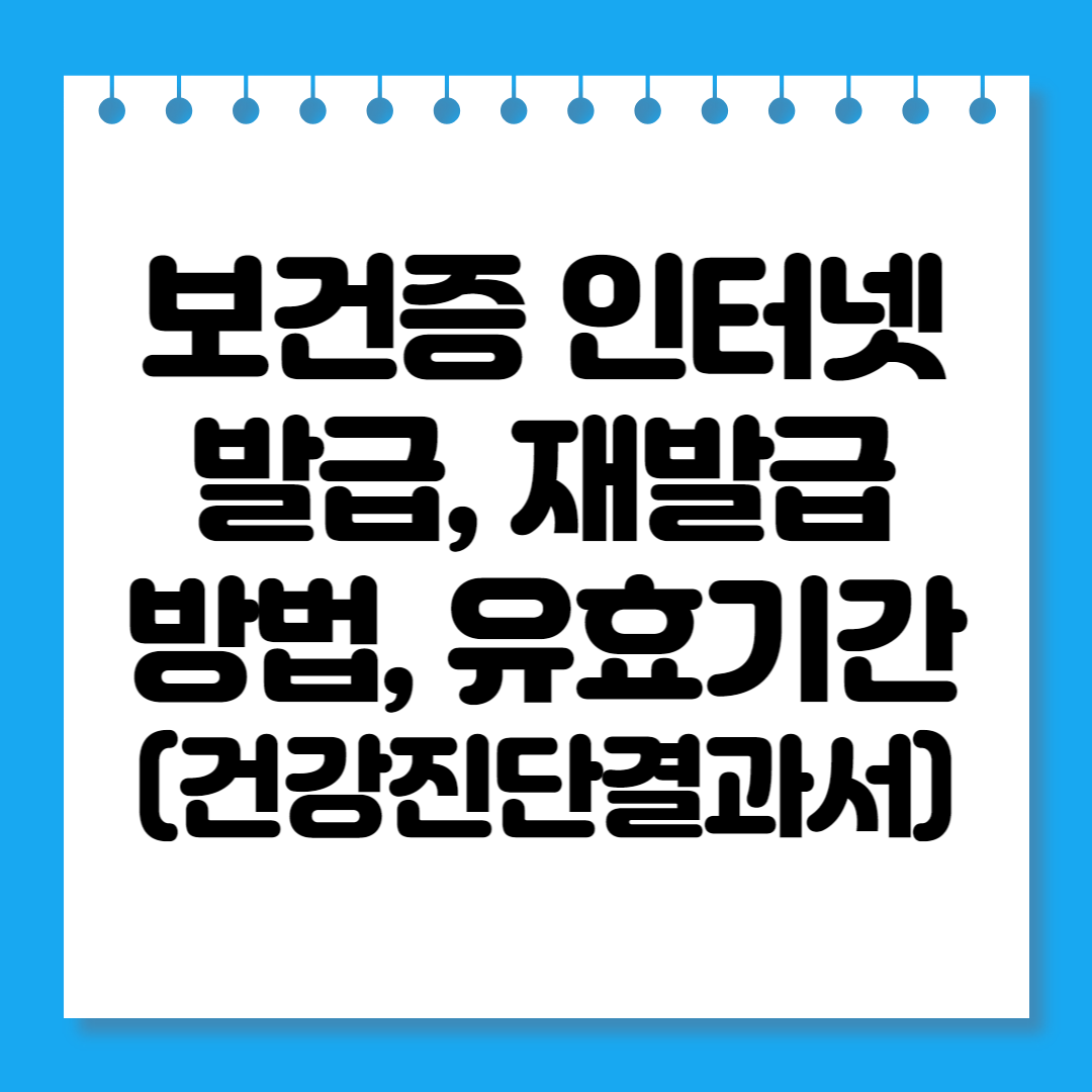 보건증 인터넷발급 방법&#44; 재발급&#44; 유효기간(건강진단결과서)