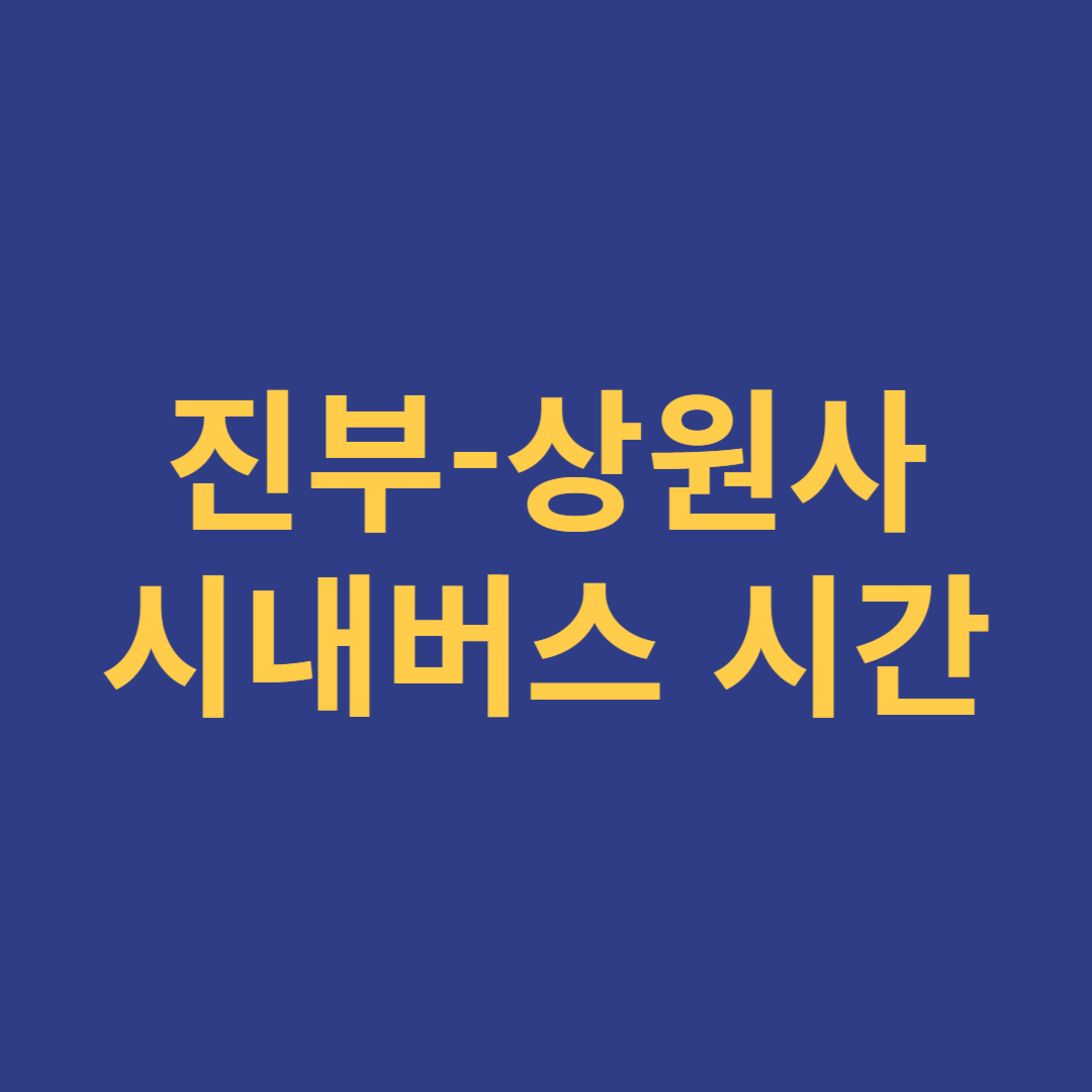 진부-상원사 간 시내버스 시간표