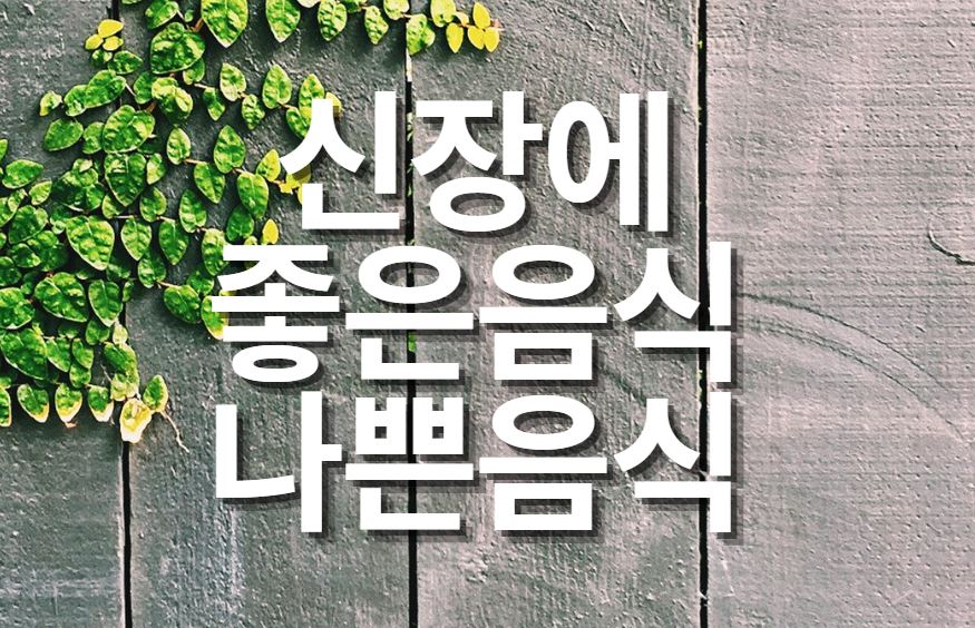  신장에 좋은 음식 VS 나쁜음식은?