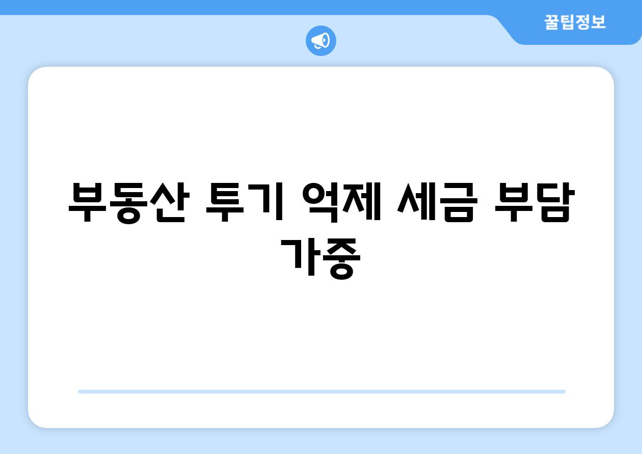 부동산 투기 억제, 세금 부담 가중