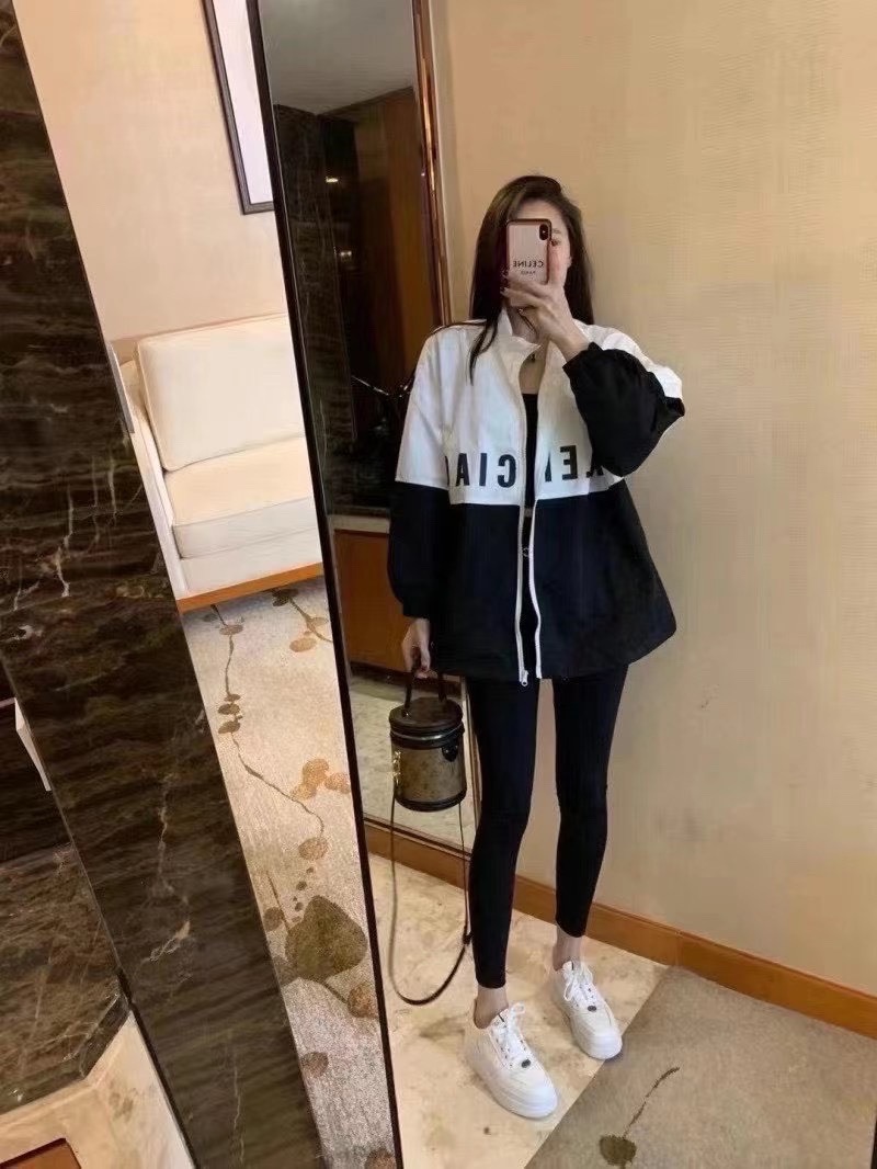  [BALENCIAGA] 발렌시아가 로고 포플린 윈드브레이커 자켓