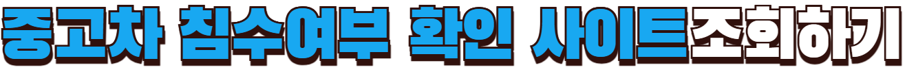 중고차 침수여부 무료조회하기
