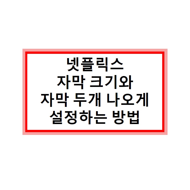  넷플릭스 자막 설정으로 크기 두 개 동시에!! 보기쉽고 영어공부도!!