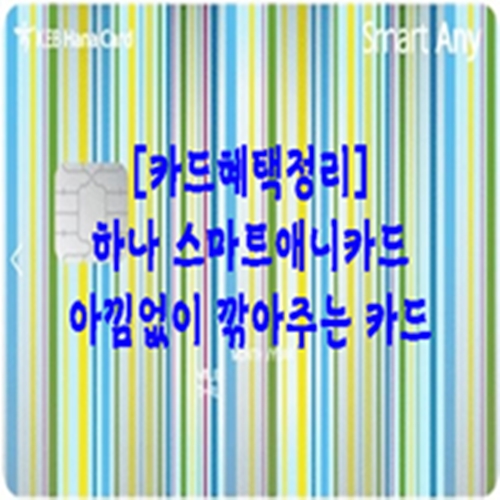  [카드혜택정리] 하나 스마트애니카드…아낌없이 깎아주는 카드