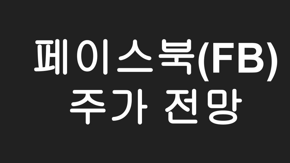  [미국주식] 소셜미디어 업계의 최강자 페이스북(FB) 주가 전망