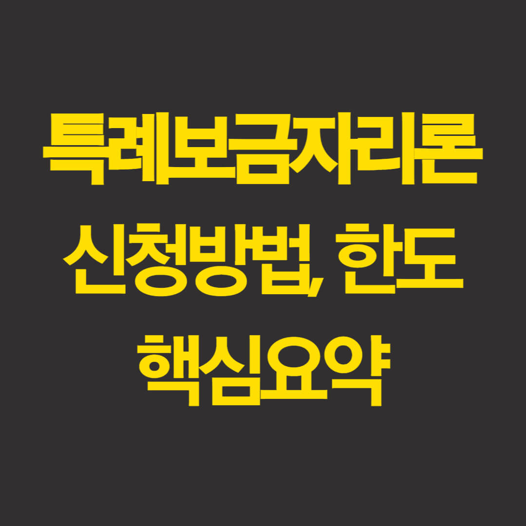  특례 보금자리  신청방법, 자격조건, 한도 초간단 핵심정리