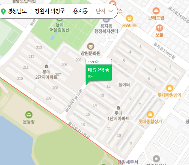  창원의 대장 자리는 예약되어 있다. (창원 롯데 맨션)