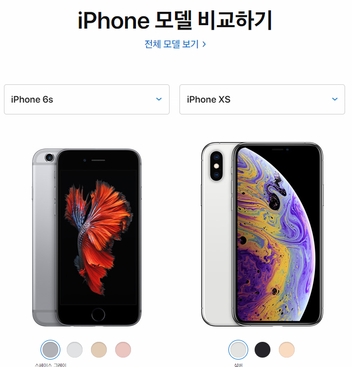  아이폰6s 아이폰XS 비교