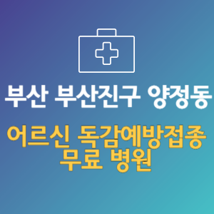 부산 부산진구 양정동 노인 독감예방접종 무료 병원 (인플루엔자 무료 접종 대상 날짜)