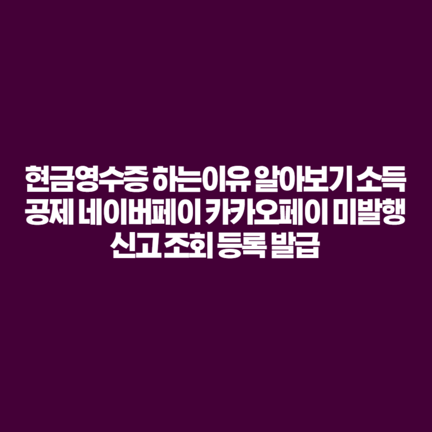 현금영수증 하는이유 알아보기 소득공제 네이버페이 카카오페이 미발행 신고 조회 등록 발급 현금영수증 하는이유 알아보기 소득공제 네이버페이 카카오페이 미발행 신고 조회 등록 발급