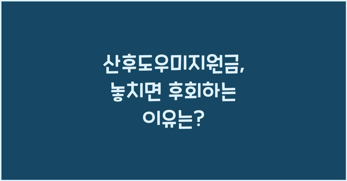 산후도우미지원금