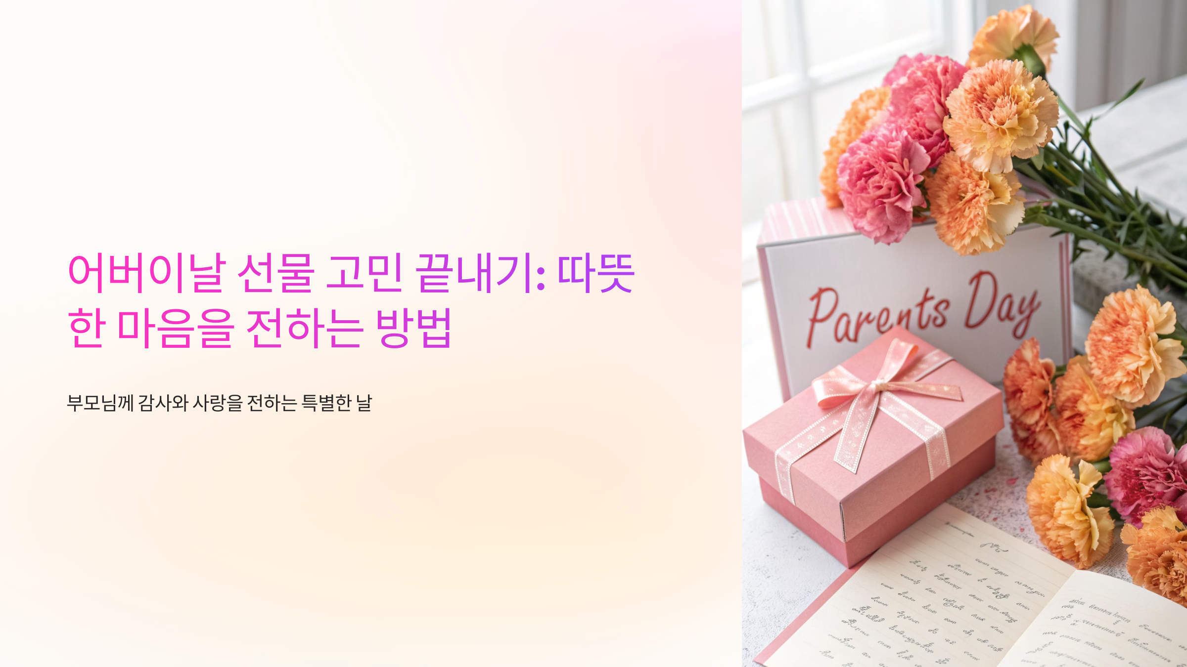 어버이날 선물 고민 끝내기: 따뜻한 마음을 전하는 방법