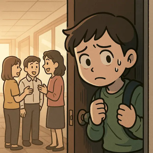다른사람과 어울리지 못하고 눈치보는 학생