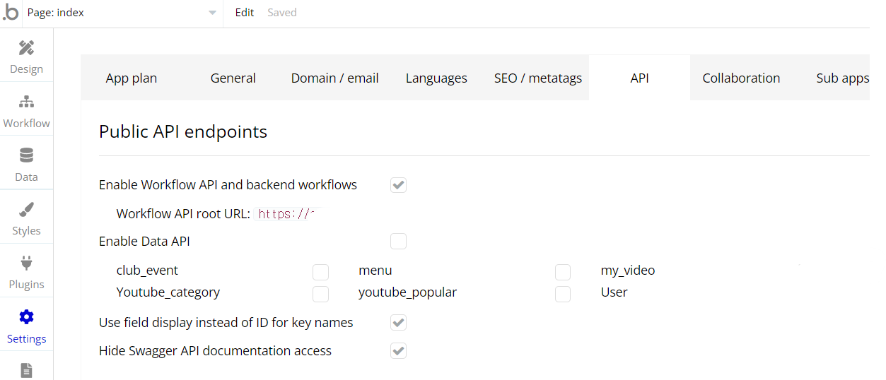 workflow API 설정