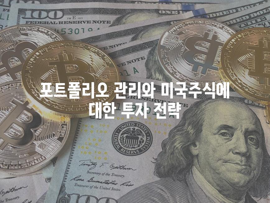 포트폴리오 관리와 미국주식에 대한 투자 전략