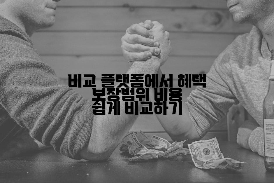 비교 플랫폼에서 혜택 보장범위 비용 쉽게 비교하기