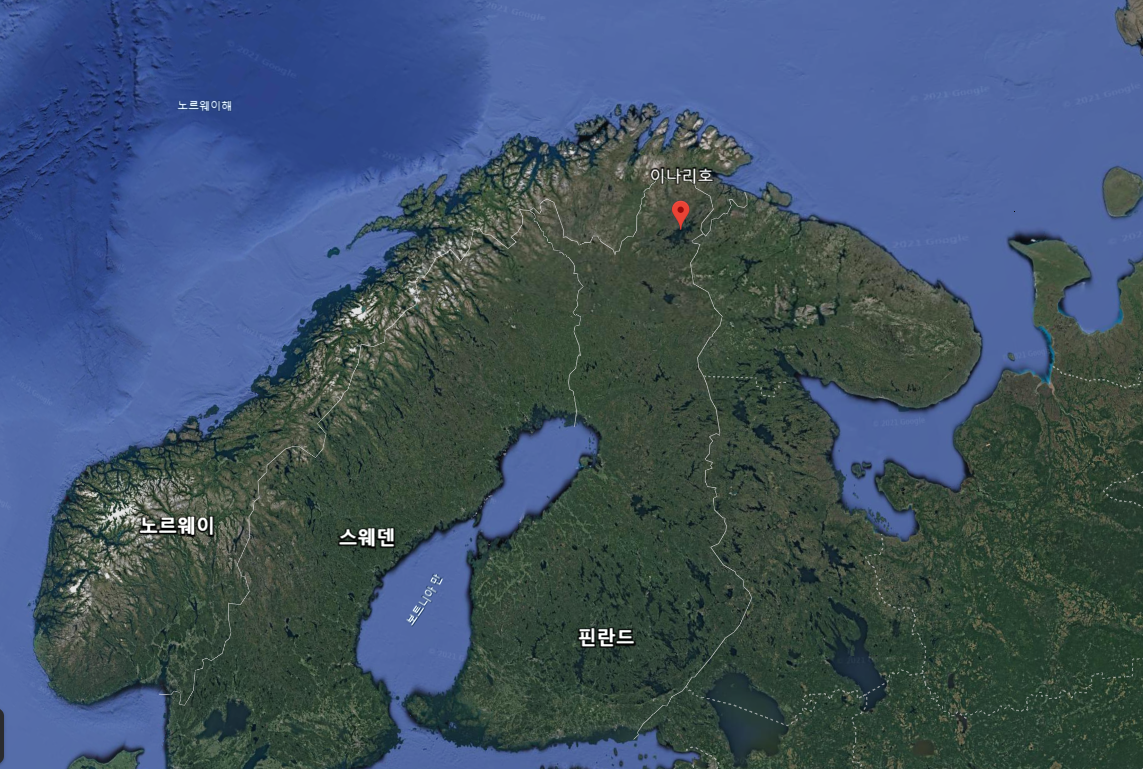 핀란드-이나리호수-위치-구글어스