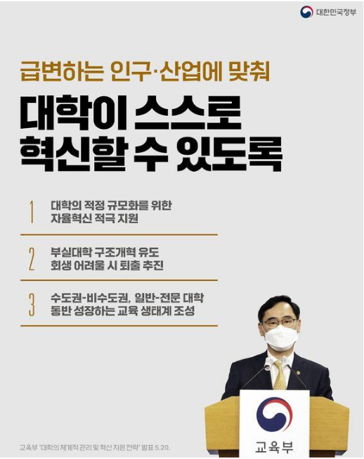  [교육부] 대학이 스스로 혁신할 수 있도록 체계적으로 지원합니다