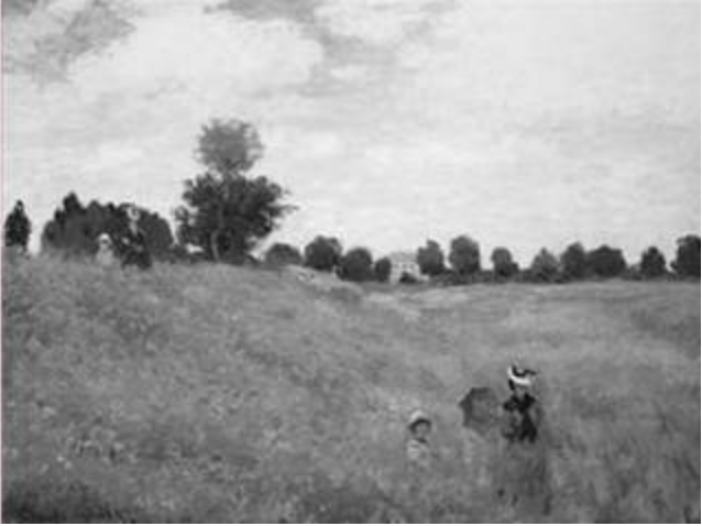 Monet Coquelicots&amp;#44; La promenade (Poppies)-흑백