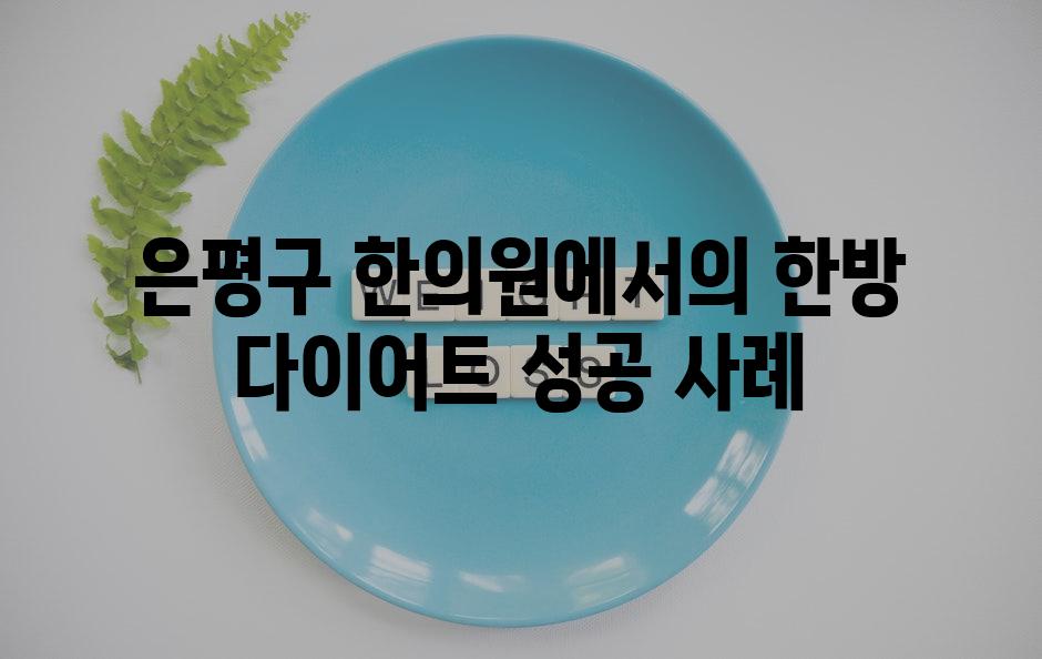 은평구 한의원에서의 한방 다이어트 성공 사례