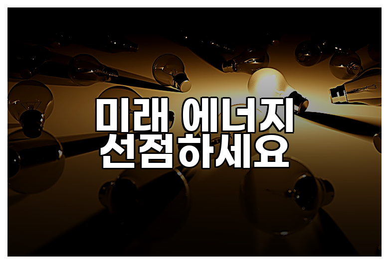 미래 에너지 선점하세요