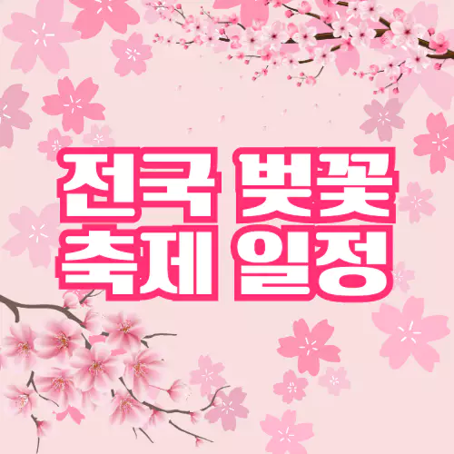  전국 벚꽃 축제 일정 벚꽃 명소