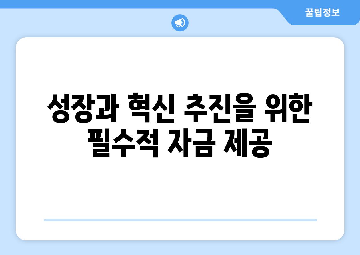 성장과 혁신 추진을 위한 필수적 자금 제공