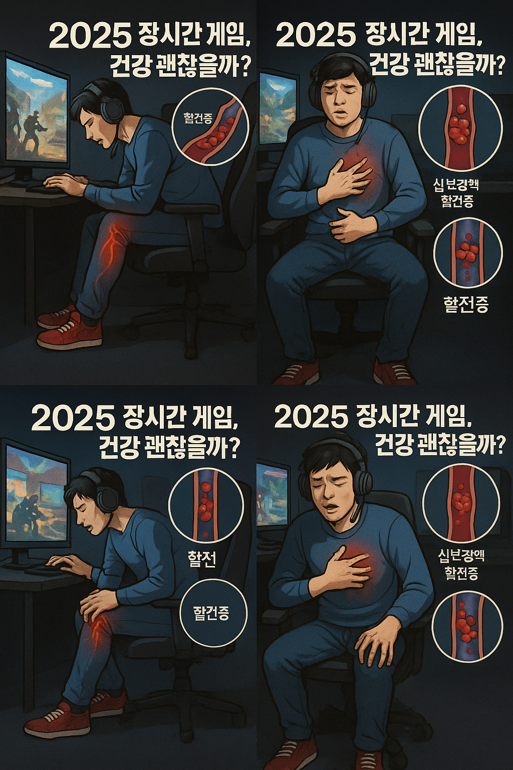 레벨업은 OK, 혈전업은 NO – 장시간 게이머의 숙명(장시간 부동, 게이머의 증상, 예방)과 관련된 사진