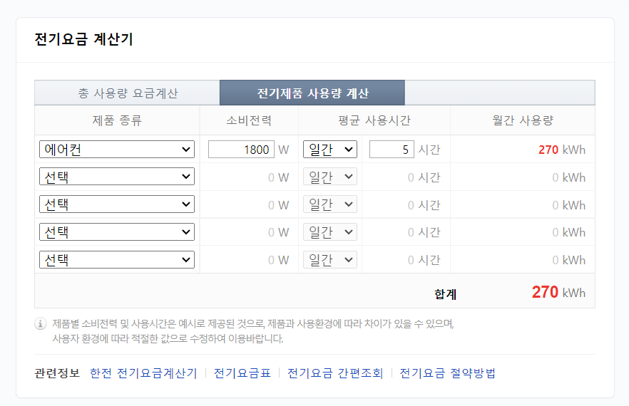  에어컨난방 전기세 계산하는 방법