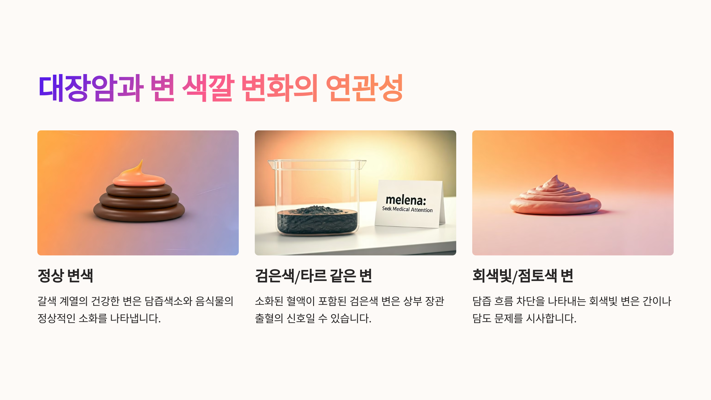대장암과 변 색깔 변화의 상관관계